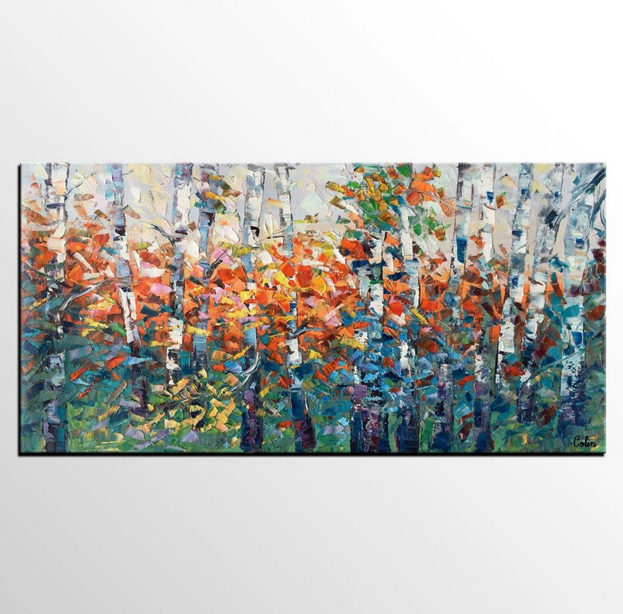 Buyer's Reviews on the Birch Tree Painting Receive, Landscape Oil Paintings, Forest Landacape Paintings, Landscape Painting on Canvas, Buy Original Paintings Online