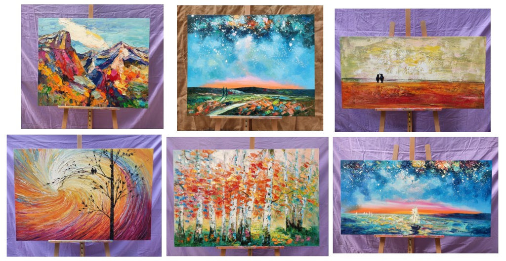 Landscape Canvas Paintings, Original Landscape Painting, Mountain Landscape Painting, Landscape Paintings for Living Room