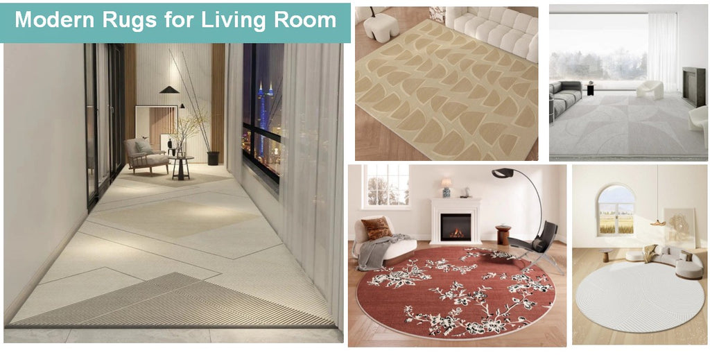 Modern Rugs for Living Room, Living Room Rug Ideas, Large Area Rugs for Dining Room, Modern Round Rugs for Bedroom, Thick Soft Rugs