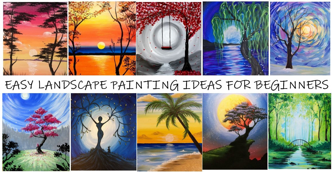 50 Easy Landscape Painting Ideas for Beginners, Simple Painting