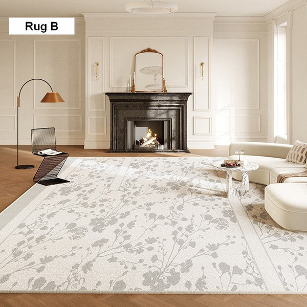 Bedroom French Style Modern Rugs, Flower Pattern Modern Rugs for Interior Design, Contemporary Modern Rugs under Dining Room Table, Flower Pattern Modern Rugs for Living Room-artworkcanvas