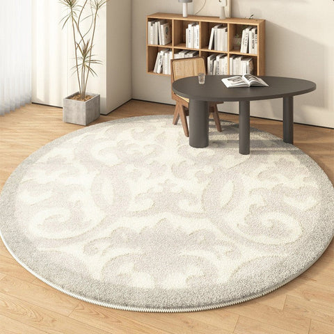 Large Modern Area Rugs under Coffee Table, Dining Room Modern Rugs, Contemporary Modern Rugs for Bedroom, Abstract Geometric Round Rugs under Sofa-artworkcanvas