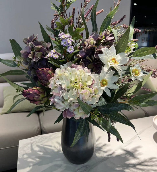 Amazing Flower Arrangement Ideas for Interior Design, Large Bunch of Flowers Arrangement, Faux Silk Floral Table Centerpiece, Modern Artificial Floral for Living Room-artworkcanvas