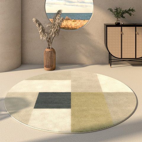Large Floor Carpets for Dining Room, Modern Round Carpets for Living Room, Round Rugs Next to Bed, Bathroom Modern Rugs, Entryway Circular Rugs-artworkcanvas