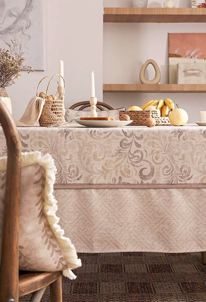 Rustic Farmhouse Table Cover for Kitchen, Outdoor Picnic Tablecloth, Large Modern Rectangle Tablecloth Ideas for Dining Room Table, Square Tablecloth for Round Table-artworkcanvas