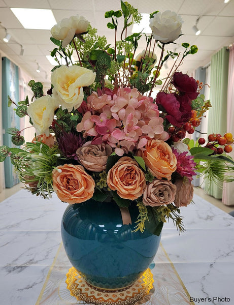 Amazing Artificial Floral Arrangement for Bedroom, Modern Large Bunch of Flowers Arrangement Interior Design, Creative Faux Silk Floral Bouquet Table Centerpiece-artworkcanvas