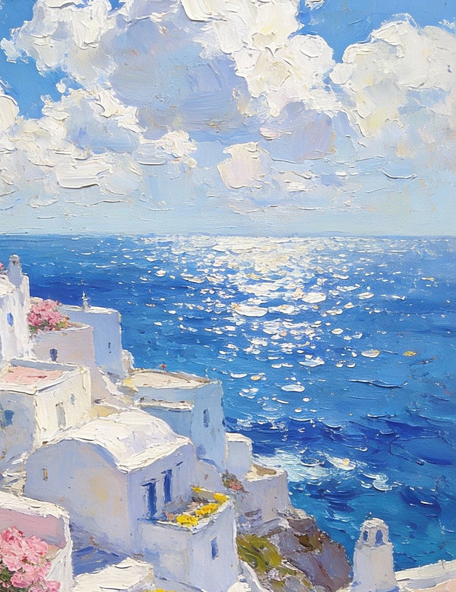 Aegean Summer - Infinite Azure, Seashore Beach Paintings, Small