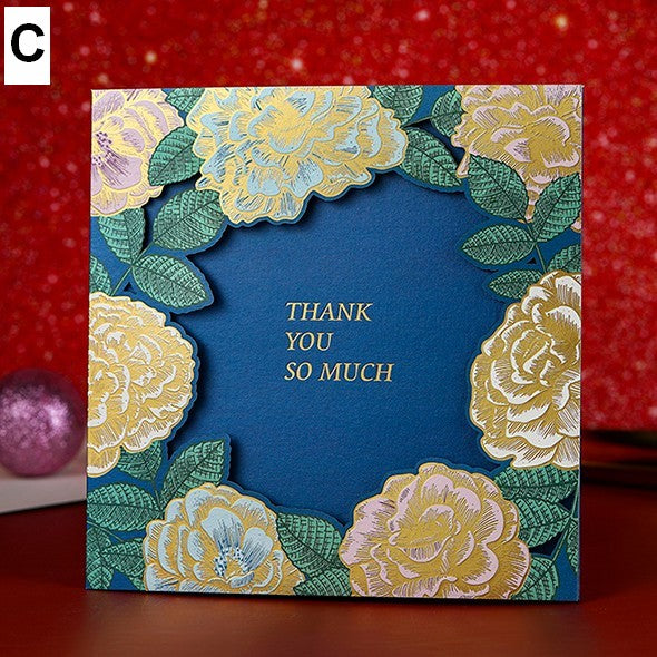 Blue Flower Greeting Cards, Beautiful Greeting Cards to Friends, Creative Birthday Greeting Card, Original Handmade Greeting Cards-artworkcanvas