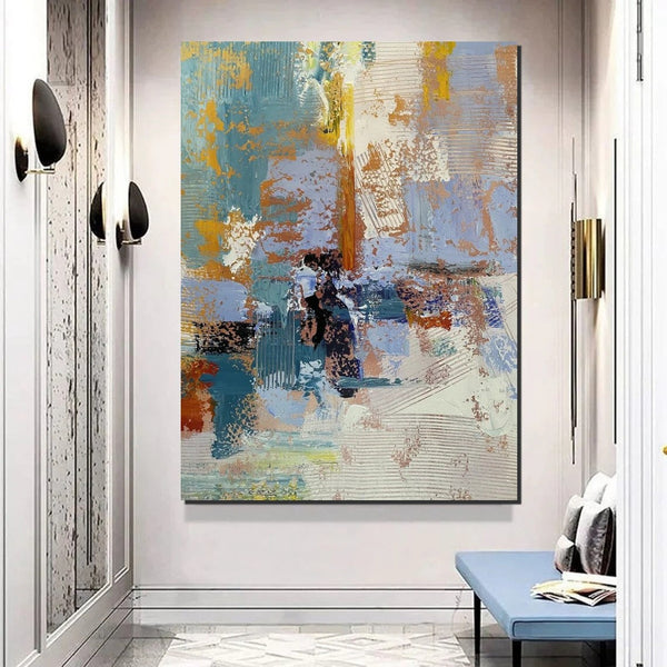 Acrylic Abstract Painting Behind Sofa, Acrylic Painting for Sale, Large Painting on Canvas, Living Room Wall Art Paintings, Buy Paintings Online-artworkcanvas