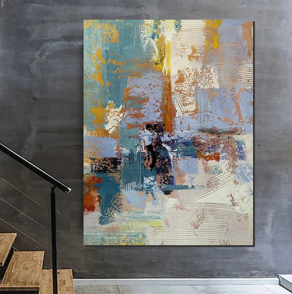 Acrylic Abstract Painting Behind Sofa, Acrylic Painting for Sale, Large Painting on Canvas, Living Room Wall Art Paintings, Buy Paintings Online-artworkcanvas