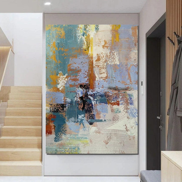 Large Painting Behind Couch, Buy Abstract Painting Online, Simple Modern Art, Living Room Wall Art Paintings, Acrylic Abstract Paintings Behind Sofa-artworkcanvas