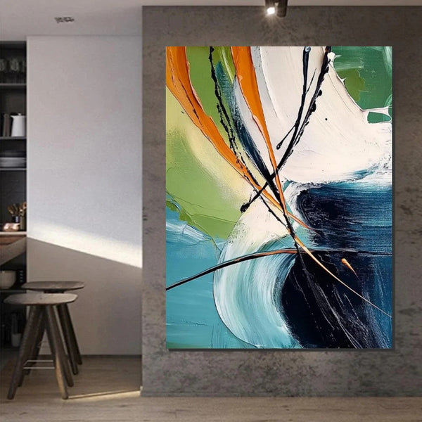 Dining Room Canvas Painting, Contemporary Modern Artwork, Large Canvas Painting for Office, Simple Modern Acrylic Paintings-artworkcanvas
