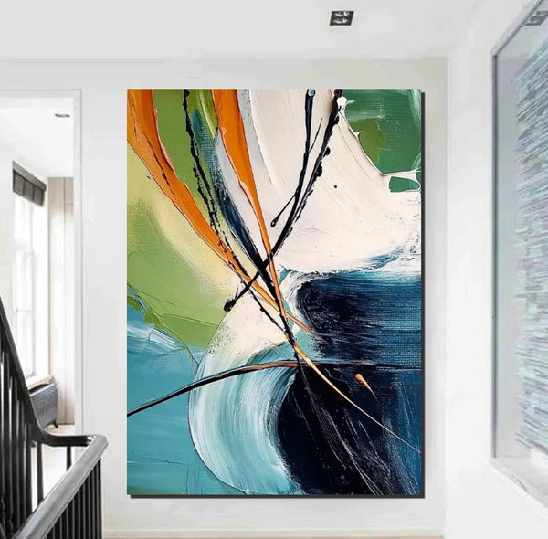 Dining Room Canvas Painting, Contemporary Modern Artwork, Large Canvas Painting for Office, Simple Modern Acrylic Paintings-artworkcanvas