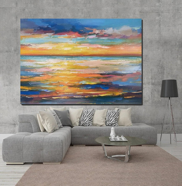 Hand Painted Acrylic Painting, Original Landscape Paintings, Wall Painting for Living Room, Canas Paintings for Dining Room-artworkcanvas
