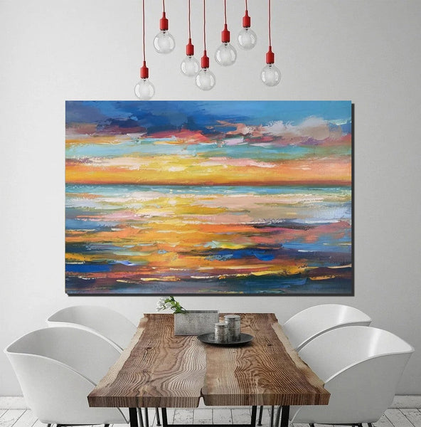 Hand Painted Acrylic Painting, Original Landscape Paintings, Wall Painting for Living Room, Canas Paintings for Dining Room-artworkcanvas