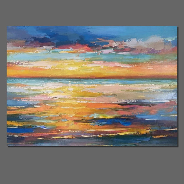 Hand Painted Acrylic Painting, Original Landscape Paintings, Wall Painting for Living Room, Canas Paintings for Dining Room-artworkcanvas