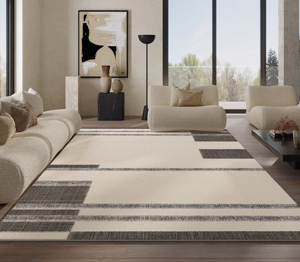Abstract Area Rugs for Living Room, Geometric Contemporary Modern Rugs Next to Bed, Modern Carpets for Office, Modern Soft Rugs under Dining Room Table-artworkcanvas