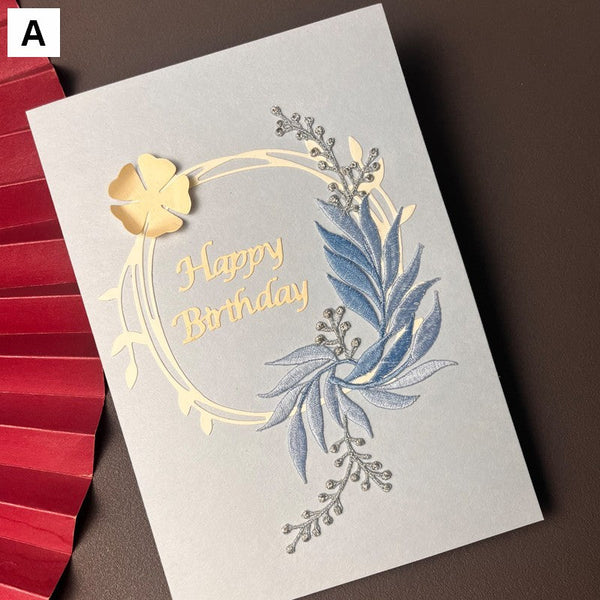 Beautiful Greeting Cards to Friends, Embroidery Greeting Cards, Creative Birthday Greeting Card, Original Handmade Embroidery Greeting Cards-artworkcanvas