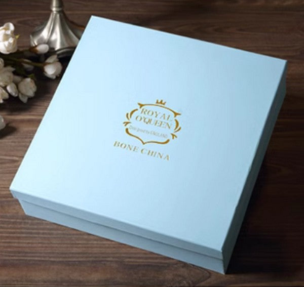 Unique British Tea Cup and Saucer in Gift Box, Pink Blue White Bone China Porcelain Tea Cup Set, Elegant British Ceramic Coffee Cups for Afternoon Tea-artworkcanvas