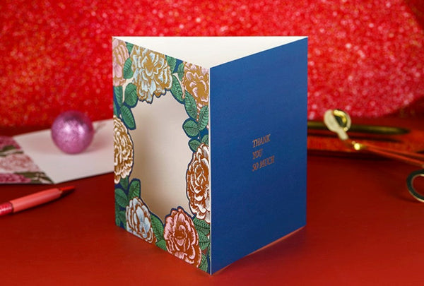 Blue Flower Greeting Cards, Beautiful Greeting Cards to Friends, Creative Birthday Greeting Card, Original Handmade Greeting Cards-artworkcanvas