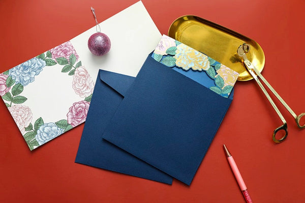 Blue Flower Greeting Cards, Beautiful Greeting Cards to Friends, Creative Birthday Greeting Card, Original Handmade Greeting Cards-artworkcanvas