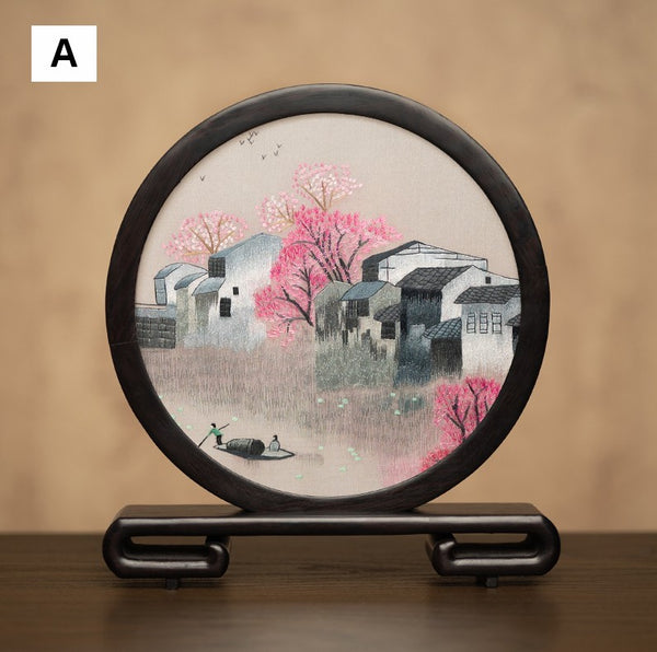 Traditional Chinese Suzhou Embroidery Ornament, Premium Souvenir, Exclusive Business Present Panda Embroidered Decor, Unique Birthday Gift-artworkcanvas