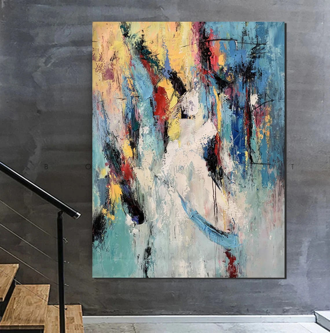 Palette Knife Paintings, Acrylic Paintings on Canvas, Large