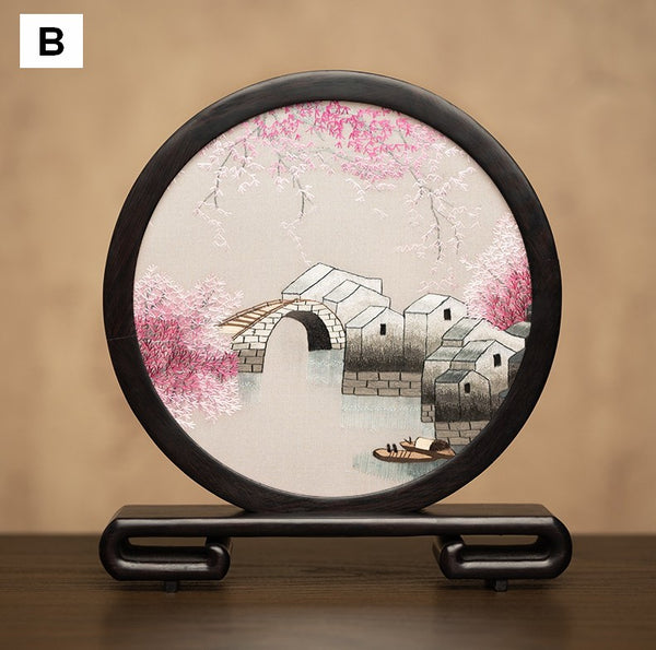 Traditional Chinese Suzhou Embroidery Ornament, Premium Souvenir, Exclusive Business Present Panda Embroidered Decor, Unique Birthday Gift-artworkcanvas