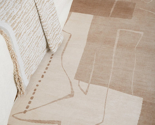 Unique Geometric Modern Rugs under Dining Room Table, Brown Modern Carpets for Office, Abstract Modern Rugs for Living Room, Contemporary Modern Rugs Next to Bed-artworkcanvas