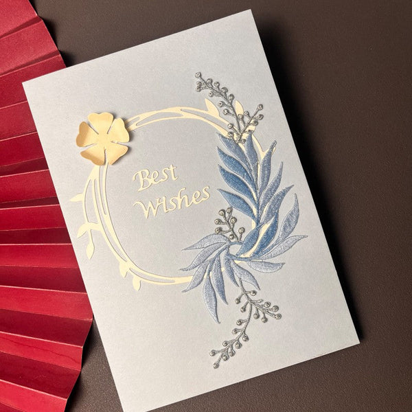 Best Wishes Embroidery Greeting Cards, Beautiful Greeting Cards to Friends, Creative Birthday Greeting Card, Original Handmade Embroidery Greeting Cards-artworkcanvas