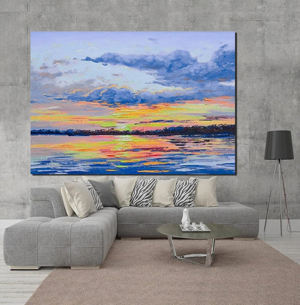 Abstract Landscape Paintings, Heavy Texture Painting, Hand Painted Wall Art, Contemporary Wall Art Paintings, Simple Modern Paintings for Living Room-artworkcanvas