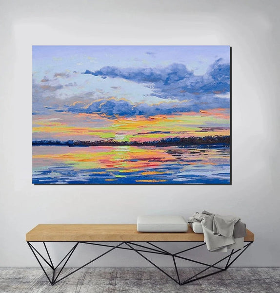 Abstract Landscape Paintings, Heavy Texture Painting, Hand Painted Wall Art, Contemporary Wall Art Paintings, Simple Modern Paintings for Living Room-artworkcanvas