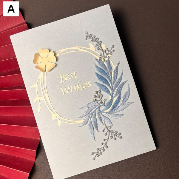 Best Wishes Embroidery Greeting Cards, Beautiful Greeting Cards to Friends, Creative Birthday Greeting Card, Original Handmade Embroidery Greeting Cards-artworkcanvas