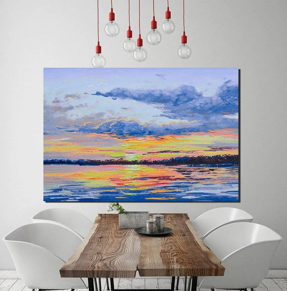 Abstract Landscape Paintings, Heavy Texture Painting, Hand Painted Wall Art, Contemporary Wall Art Paintings, Simple Modern Paintings for Living Room-artworkcanvas