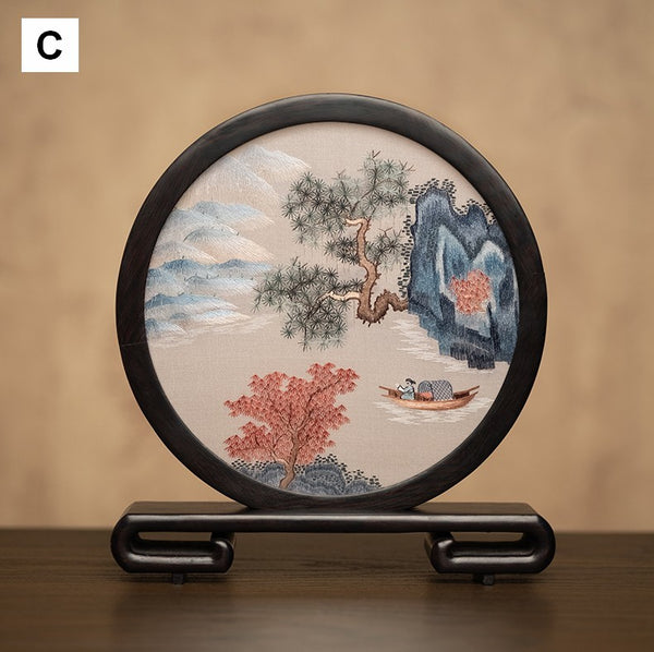 Traditional Chinese Suzhou Embroidery Ornament, Premium Souvenir, Exclusive Business Present Panda Embroidered Decor, Unique Birthday Gift-artworkcanvas