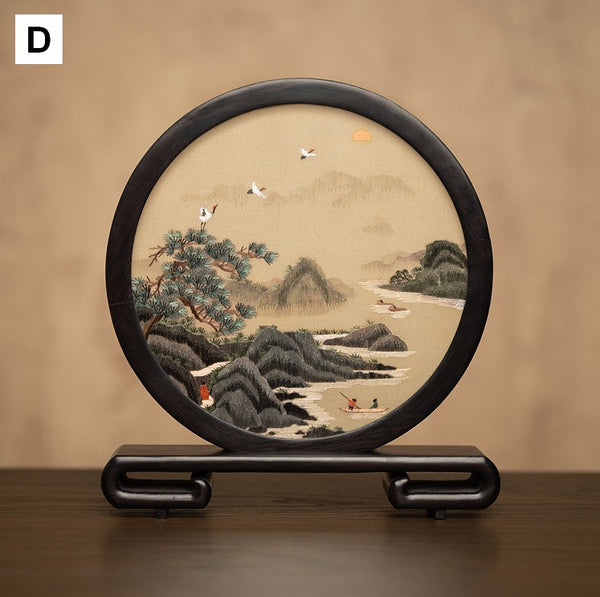 Traditional Chinese Suzhou Embroidery Ornament, Premium Souvenir, Exclusive Business Present Panda Embroidered Decor, Unique Birthday Gift-artworkcanvas