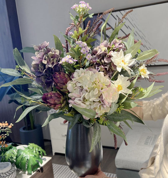 Amazing Flower Arrangement Ideas for Interior Design, Large Bunch of Flowers Arrangement, Faux Silk Floral Table Centerpiece, Modern Artificial Floral for Living Room-artworkcanvas