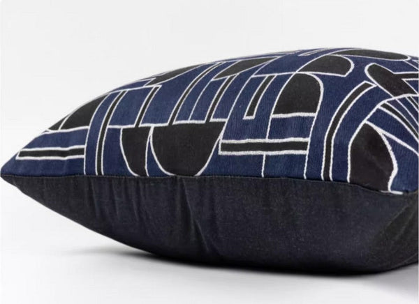 Abstract Decorative Throw Pillows, Geomeric Contemporary Pillows, Blue Square Modern Throw Pillows for Couch, Large Simple Throw Pillow for Interior Design-artworkcanvas