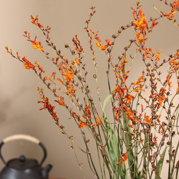 Natural Decorations, Flower Arrangement, Handmade Artificial Flower, Dried Fire Orchid Bouquet, Natural Dried Flowers-artworkcanvas