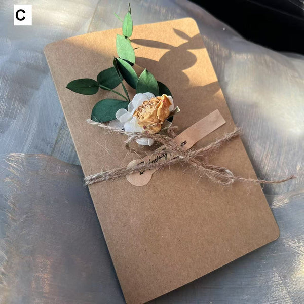 Beautiful Valentine's Day Greeting Card, Original Handmade Dried Flower Greeting Cards, Creative Birthday Greeting Card, Wedding Greeting Card, Unique Anniversary Greeting Card-artworkcanvas