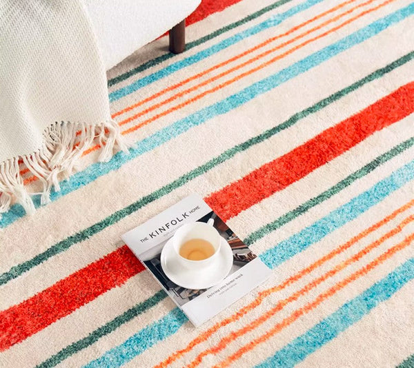 Abstract Contemporary Round Rugs, Geometric Modern Rugs for Bedroom, Thick Round Rugs for Dining Room, Modern Area Rugs under Coffee Table-artworkcanvas