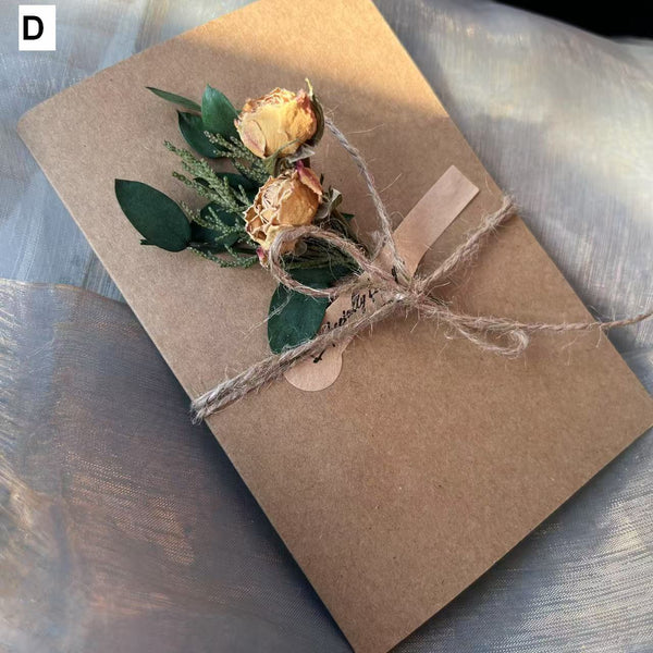 Beautiful Valentine's Day Greeting Card, Original Handmade Dried Flower Greeting Cards, Creative Birthday Greeting Card, Wedding Greeting Card, Unique Anniversary Greeting Card-artworkcanvas