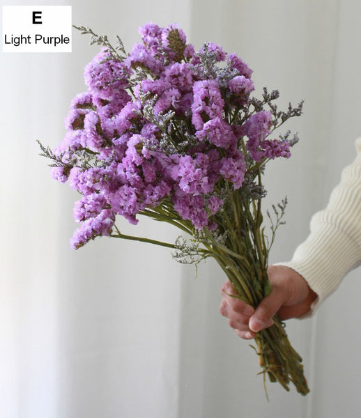 Dried Flowers, Flower Bunches, Dried Floral, A Bunch Dried Myosotis Flowers with Limoniums-artworkcanvas