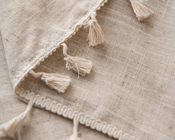 Simple Linen Rectangle Table Cover for Dining Room Table, Large Brown Tablecloth for Home Decoration, Modern Table Cloth, Square Tablecloth for Round Table-artworkcanvas