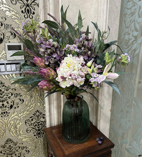 Amazing Flower Arrangement Ideas for Interior Design, Large Bunch of Flowers Arrangement, Faux Silk Floral Table Centerpiece, Modern Artificial Floral for Living Room-artworkcanvas