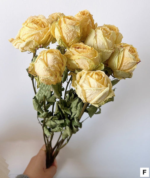 Dried Rose Floral Bouquet, Dried Rose Flowers, Natural Dried Rose Flower Bunches, A Bunch Dried Rose Flowers, Red Yellow Purple Dried Rose Flowers-artworkcanvas