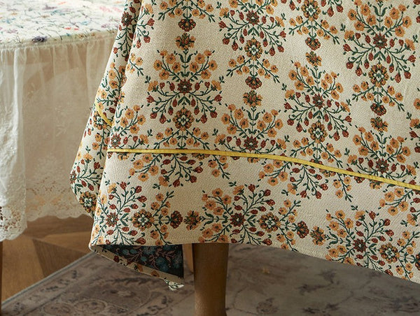 Spring Flower Pattern Tablecloth for Home Decoration, Extra Large Rectangle Tablecloth for Dining Room Table, Large Square Tablecloth for Round Table-artworkcanvas