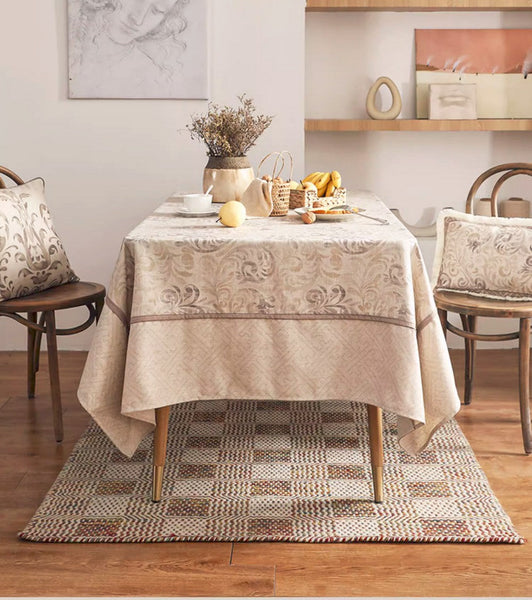 Rustic Farmhouse Table Cover for Kitchen, Outdoor Picnic Tablecloth, Large Modern Rectangle Tablecloth Ideas for Dining Room Table, Square Tablecloth for Round Table-artworkcanvas