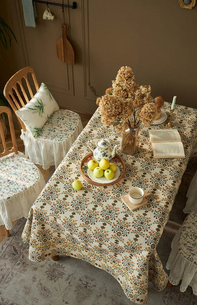 Spring Flower Pattern Tablecloth for Home Decoration, Extra Large Rectangle Tablecloth for Dining Room Table, Large Square Tablecloth for Round Table-artworkcanvas