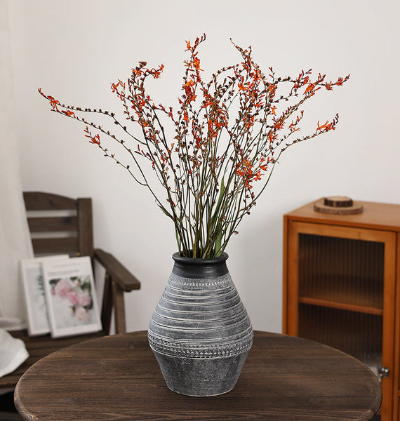 Natural Decorations, Flower Arrangement, Handmade Artificial Flower, Dried Fire Orchid Bouquet, Natural Dried Flowers-artworkcanvas